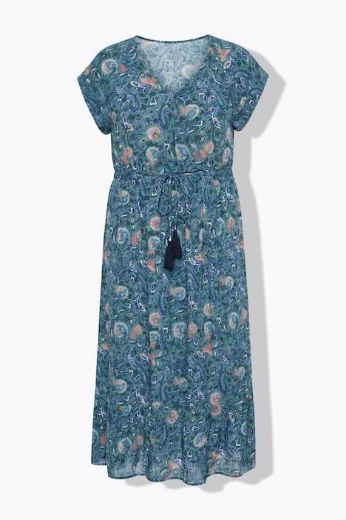 Moda za polnejše Haljina maxi kratkih rukava na volane plus velikost, xxl, Ulla Popken in Johann Popken (JP1880)