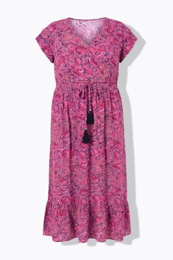 Moda za polnejše Haljina maxi kratkih rukava na volane plus velikost, xxl, Ulla Popken in Johann Popken (JP1880)