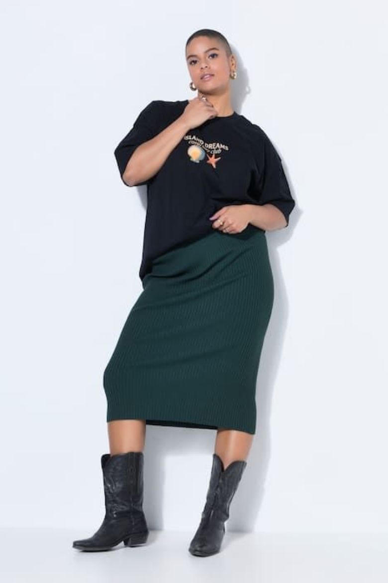 Moda za polnejše Pletena suknja elastičnog ruba plus velikost, xxl, Ulla Popken in Johann Popken (JP1880)