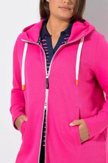 Moda za polnejše Majica dugih rukava s patentnim zatvaračem i kapuljačom dužeg kroja plus velikost, xxl, Ulla Popken in Johann Popken (JP1880)