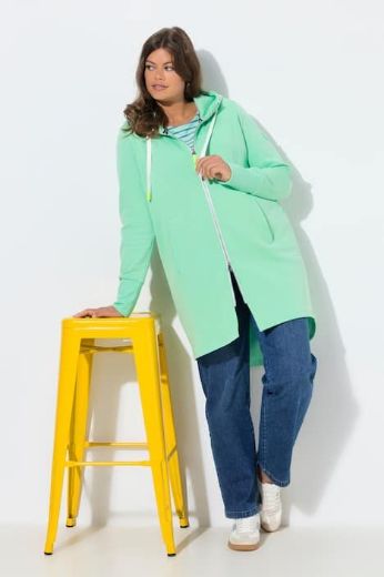 Moda za polnejše Majica dugih rukava s patentnim zatvaračem i kapuljačom dužeg kroja plus velikost, xxl, Ulla Popken in Johann Popken (JP1880)