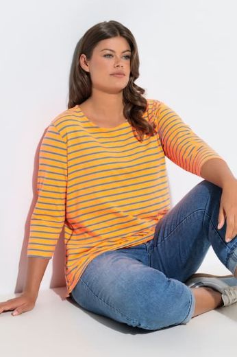 Moda za polnejše Majica dugi rukavi na pruge plus velikost, xxl, Ulla Popken in Johann Popken (JP1880)