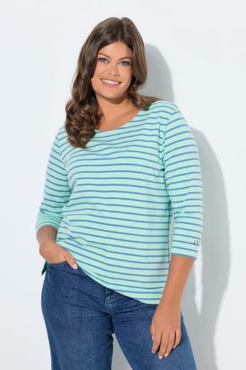 Moda za polnejše Majica dugi rukavi na pruge plus velikost, xxl, Ulla Popken in Johann Popken (JP1880)