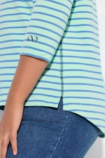 Moda za polnejše Majica dugi rukavi na pruge plus velikost, xxl, Ulla Popken in Johann Popken (JP1880)