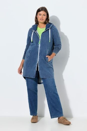 Moda za polnejše Majica dugih rukava s patentnim zatvaračem traper plus velikost, xxl, Ulla Popken in Johann Popken (JP1880)