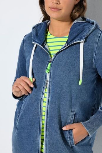 Moda za polnejše Majica dugih rukava s patentnim zatvaračem traper plus velikost, xxl, Ulla Popken in Johann Popken (JP1880)