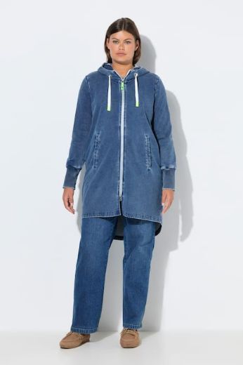 Moda za polnejše Majica dugih rukava s patentnim zatvaračem traper plus velikost, xxl, Ulla Popken in Johann Popken (JP1880)