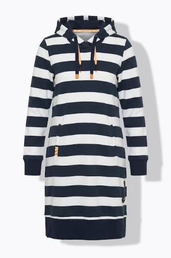 Moda za polnejše Haljina midi dugih rukava na pruge plus velikost, xxl, Ulla Popken in Johann Popken (JP1880)