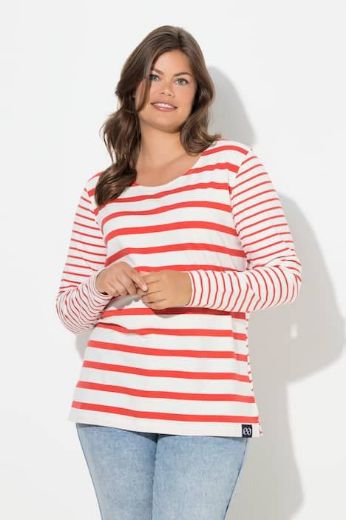 Moda za polnejše Majica dugih rukava na pruge plus velikost, xxl, Ulla Popken in Johann Popken (JP1880)