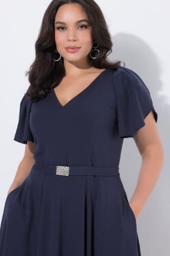 Moda za polnejše Haljina midi kratkih rukava svečana plus velikost, xxl, Ulla Popken in Johann Popken (JP1880)