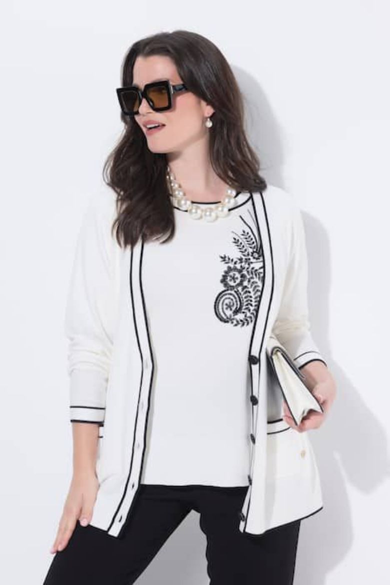 Moda za polnejše Kardigan na kopčanje plus velikost, xxl, Ulla Popken in Johann Popken (JP1880)