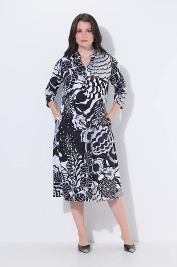 Moda za polnejše Haljina midi 3/4 rukava plus velikost, xxl, Ulla Popken in Johann Popken (JP1880)