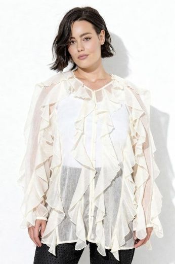 Moda za polnejše Bluza dugih rukava na volane plus velikost, xxl, Ulla Popken in Johann Popken (JP1880)