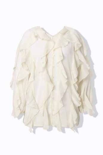 Moda za polnejše Bluza dugih rukava na volane plus velikost, xxl, Ulla Popken in Johann Popken (JP1880)