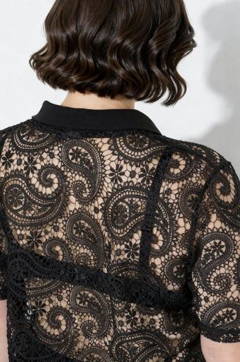 Moda za polnejše Majica Polo s dodatkom prozirne čipke plus velikost, xxl, Ulla Popken in Johann Popken (JP1880)