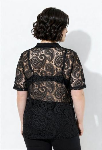 Moda za polnejše Majica Polo s dodatkom prozirne čipke plus velikost, xxl, Ulla Popken in Johann Popken (JP1880)