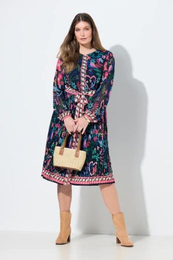 Moda za polnejše Haljina midi dugih rukava A kroja plus velikost, xxl, Ulla Popken in Johann Popken (JP1880)