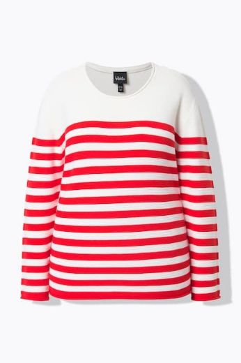 Moda za polnejše Pulover dugih rukava na pruge plus velikost, xxl, Ulla Popken in Johann Popken (JP1880)