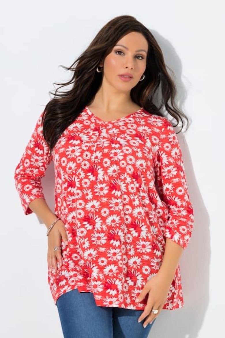 Moda za polnejše Majica 3/4 rukava A kroja plus velikost, xxl, Ulla Popken in Johann Popken (JP1880)