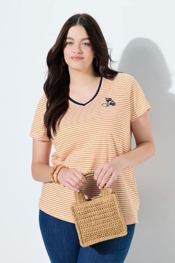 Moda za polnejše Majica kratkih rukava V ovratnika plus velikost, xxl, Ulla Popken in Johann Popken (JP1880)