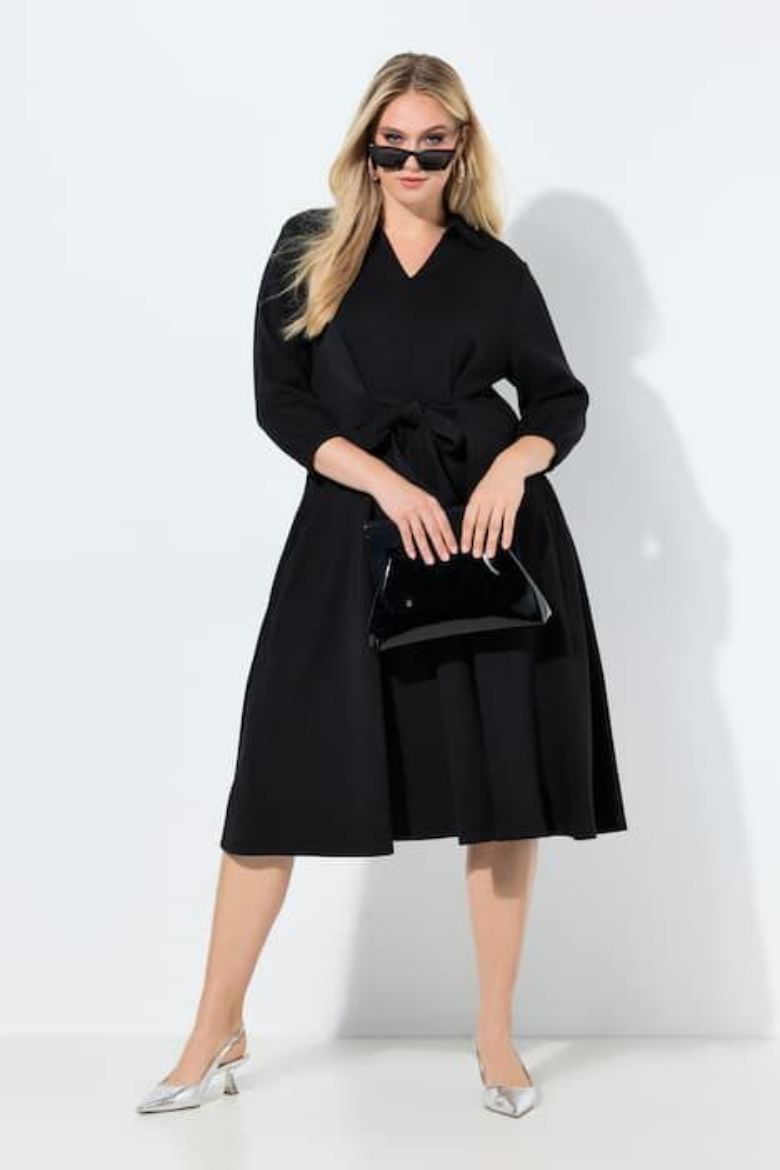 Moda za polnejše Haljina midi 3/4 rukava plus velikost, xxl, Ulla Popken in Johann Popken (JP1880)