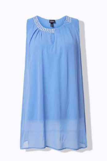 Moda za polnejše Tunika svečana bez rukava s perlama na ovratniku plus velikost, xxl, Ulla Popken in Johann Popken (JP1880)