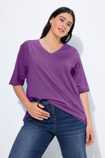 Moda za polnejše Majica V izrez Basic plus velikost, xxl, Ulla Popken in Johann Popken (JP1880)