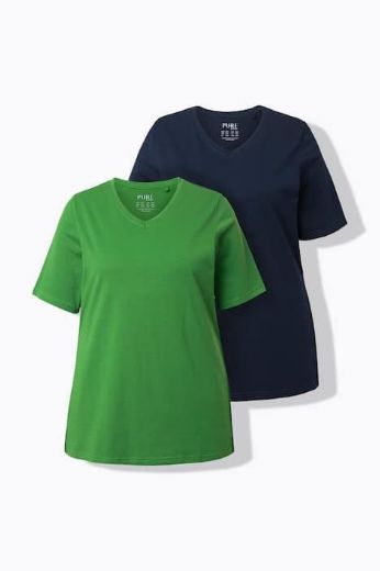 Moda za polnejše Majica 2 komada kratkih rukava plus velikost, xxl, Ulla Popken in Johann Popken (JP1880)