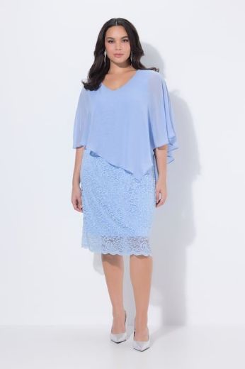 Moda za polnejše Haljina svečana čipkana s dodatkom tila plus velikost, xxl, Ulla Popken in Johann Popken (JP1880)