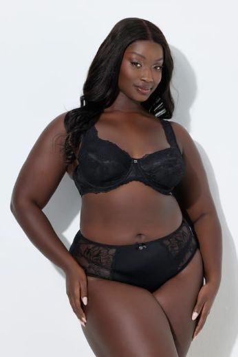 Moda za polnejše Gaćice midi s cvjetnom čipkom plus velikost, xxl, Ulla Popken in Johann Popken (JP1880)