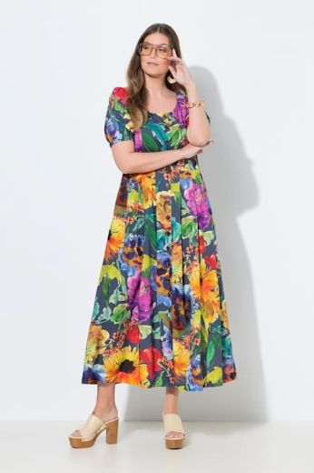 Moda za polnejše Haljina maxi kratkih rukava okruglog ovratnika plus velikost, xxl, Ulla Popken in Johann Popken (JP1880)