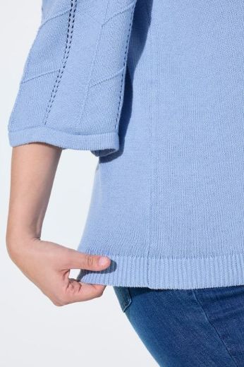 Moda za polnejše Pulover 3/4 rukava V ovratnika plus velikost, xxl, Ulla Popken in Johann Popken (JP1880)