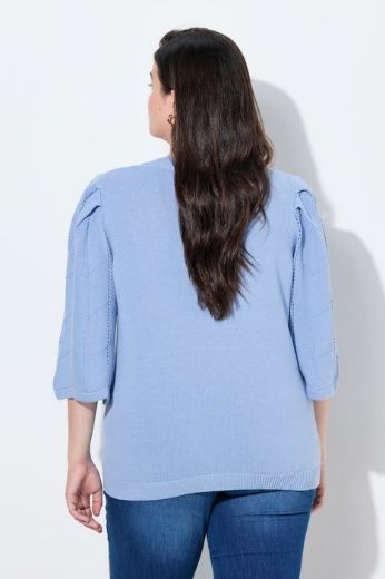 Moda za polnejše Pulover 3/4 rukava V ovratnika plus velikost, xxl, Ulla Popken in Johann Popken (JP1880)