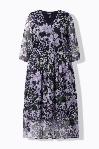 Moda za polnejše Haljina midi 3/4 rukava A kroja plus velikost, xxl, Ulla Popken in Johann Popken (JP1880)