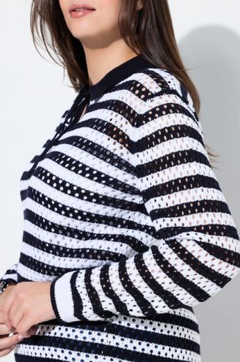 Moda za polnejše Pulover dugih rukava na pruge plus velikost, xxl, Ulla Popken in Johann Popken (JP1880)