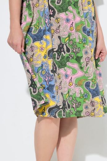 Moda za polnejše Haljina midi kratkih rukava plus velikost, xxl, Ulla Popken in Johann Popken (JP1880)