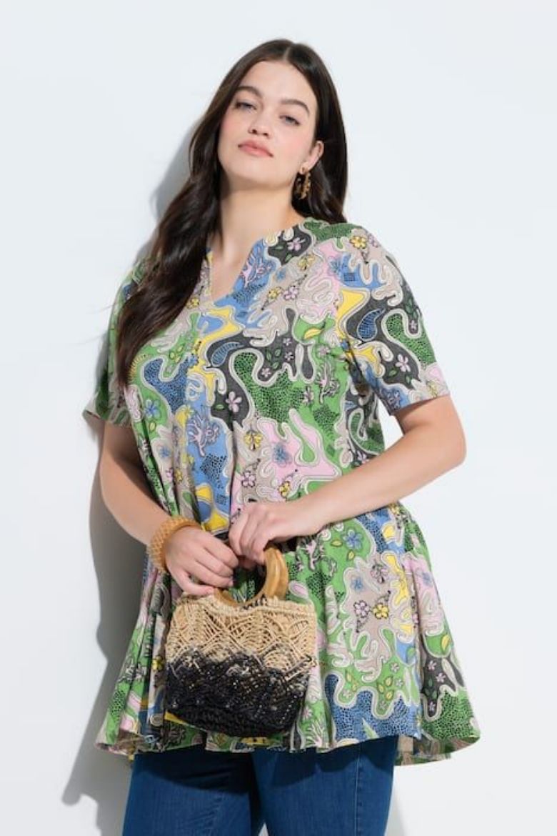 Moda za polnejše Tunika kratkih rukava A kroja plus velikost, xxl, Ulla Popken in Johann Popken (JP1880)
