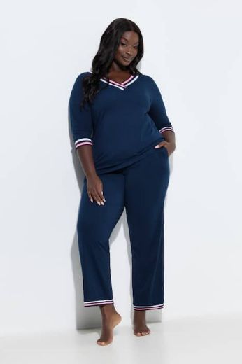 Moda za polnejše Pidžama 3/4 rukava i dugih nogavica plus velikost, xxl, Ulla Popken in Johann Popken (JP1880)