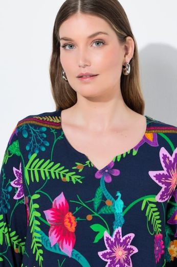 Moda za polnejše Majica A kroja  s 3/4 rukavima cvjetnog printa plus velikost, xxl, Ulla Popken in Johann Popken (JP1880)