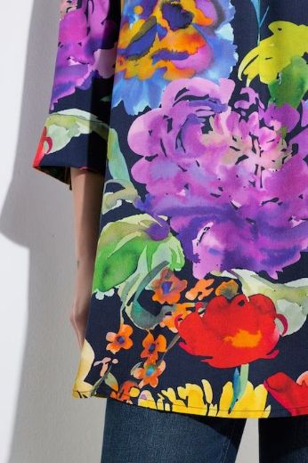 Moda za polnejše Tunika 3/4 rukava V ovratnika plus velikost, xxl, Ulla Popken in Johann Popken (JP1880)