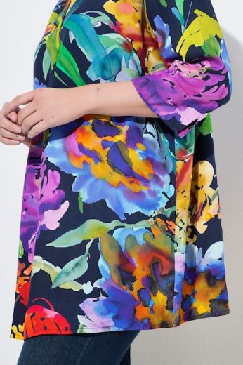 Moda za polnejše Tunika 3/4 rukava V ovratnika plus velikost, xxl, Ulla Popken in Johann Popken (JP1880)