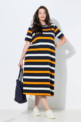 Moda za polnejše Haljina midi kratkih rukava plus velikost, xxl, Ulla Popken in Johann Popken (JP1880)