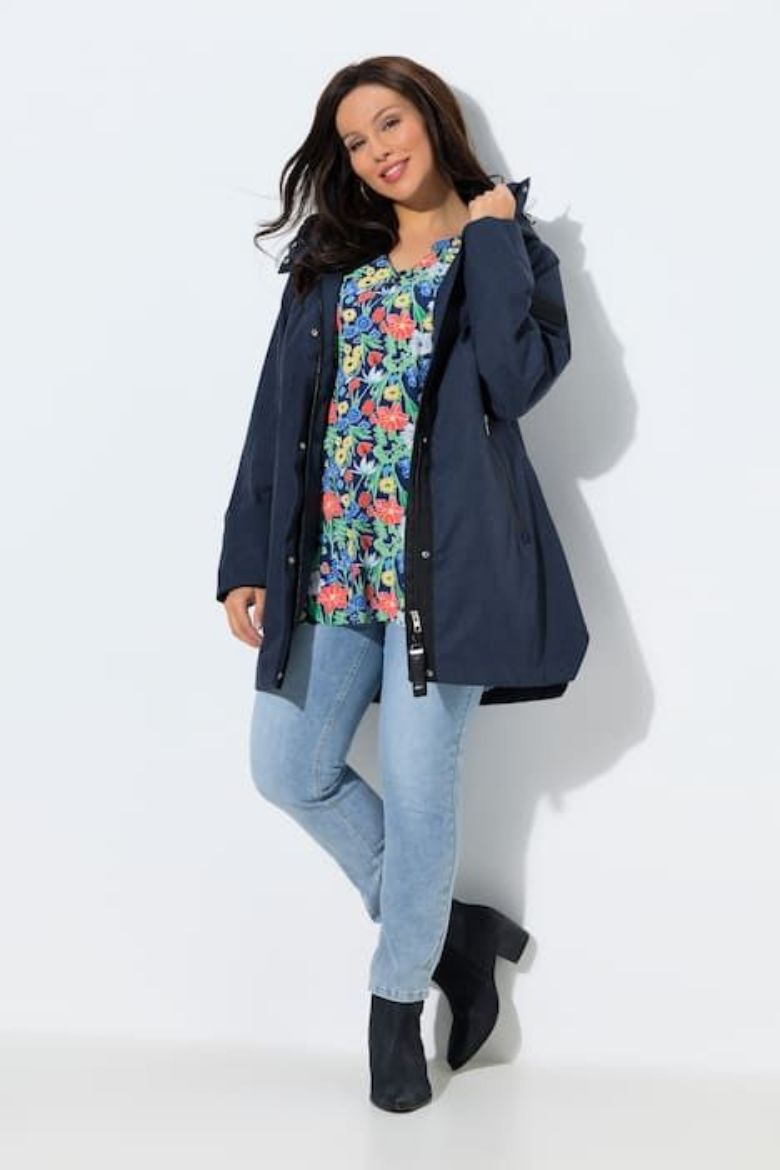 Moda za polnejše Jakna s kapuljačom vodootporna plus velikost, xxl, Ulla Popken in Johann Popken (JP1880)