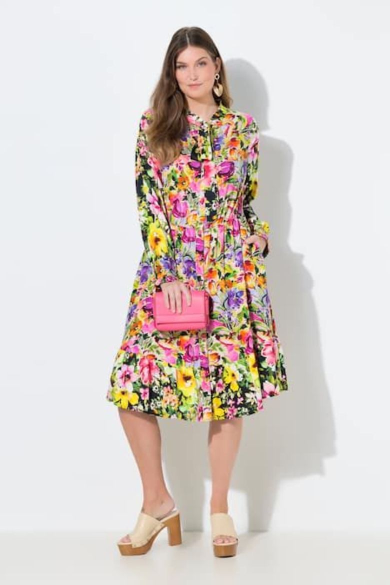 Moda za polnejše Haljina midi dugih rukava plus velikost, xxl, Ulla Popken in Johann Popken (JP1880)