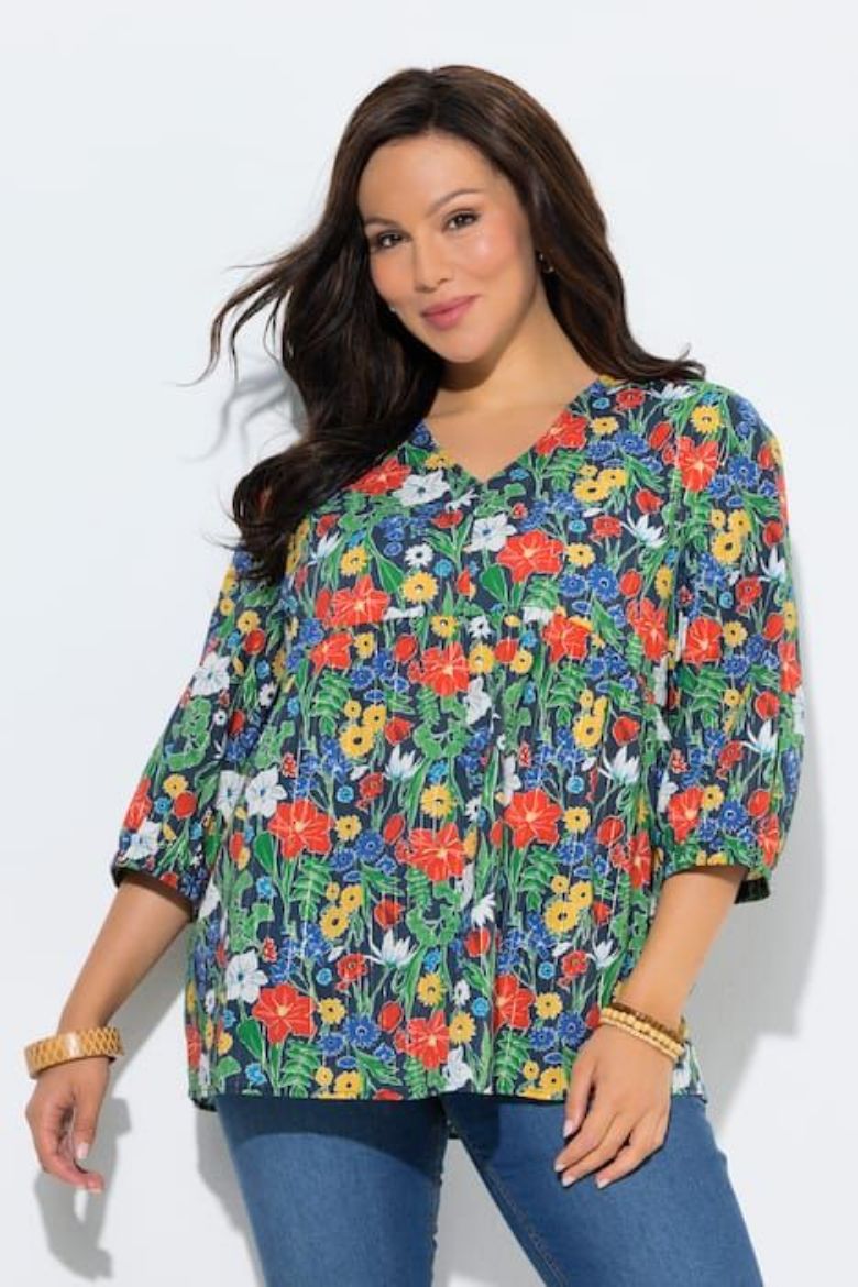 Moda za polnejše Tunika 3/4 rukava A kroja plus velikost, xxl, Ulla Popken in Johann Popken (JP1880)