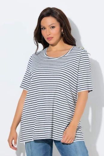 Moda za polnejše Majica kratkih rukava na pruge plus velikost, xxl, Ulla Popken in Johann Popken (JP1880)