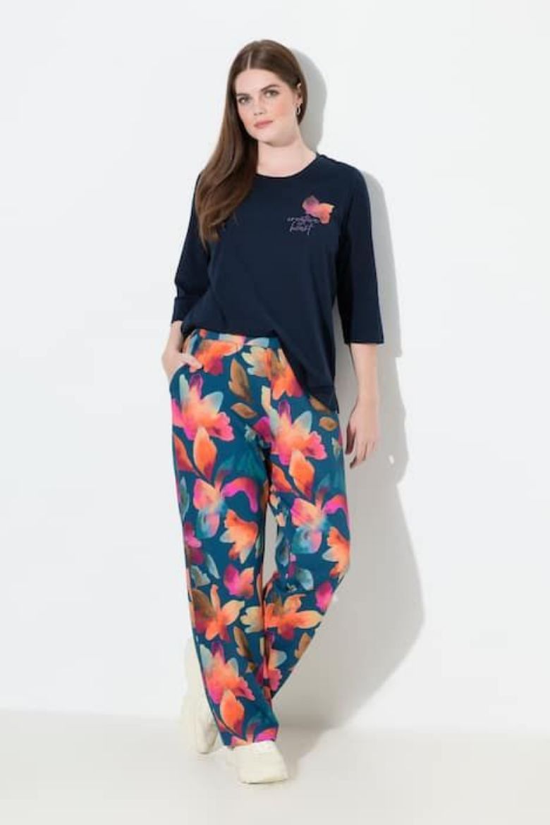 Moda za polnejše Hlače cvjetnog printa plus velikost, xxl, Ulla Popken in Johann Popken (JP1880)