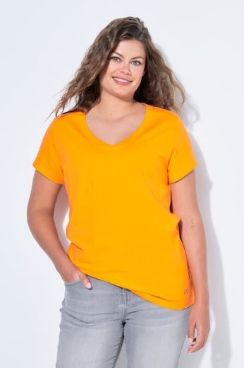 Moda za polnejše Majica sa v izrezom i kratkih rukava plus velikost, xxl, Ulla Popken in Johann Popken (JP1880)