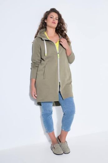 Moda za polnejše Majica dugih rukava s patentnim zatvaračem i kapuljačom dužeg kroja plus velikost, xxl, Ulla Popken in Johann Popken (JP1880)