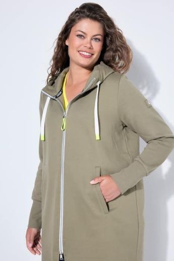 Moda za polnejše Majica dugih rukava s patentnim zatvaračem i kapuljačom dužeg kroja plus velikost, xxl, Ulla Popken in Johann Popken (JP1880)